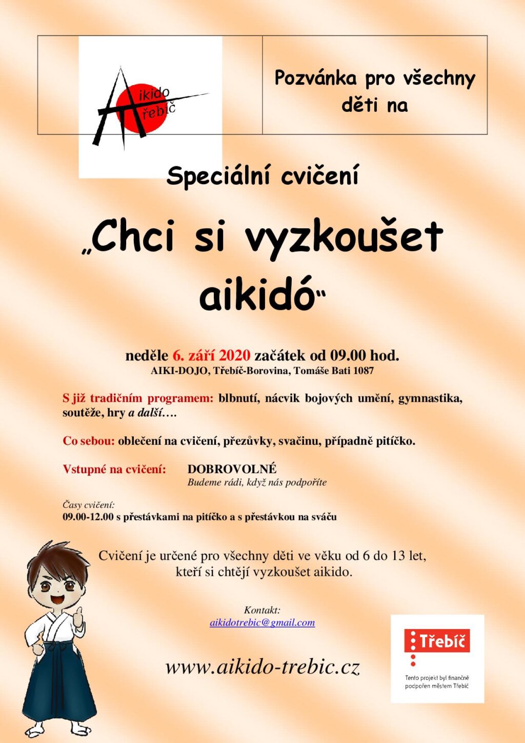 Náborové cvičení děti neděle 6.9.2020.